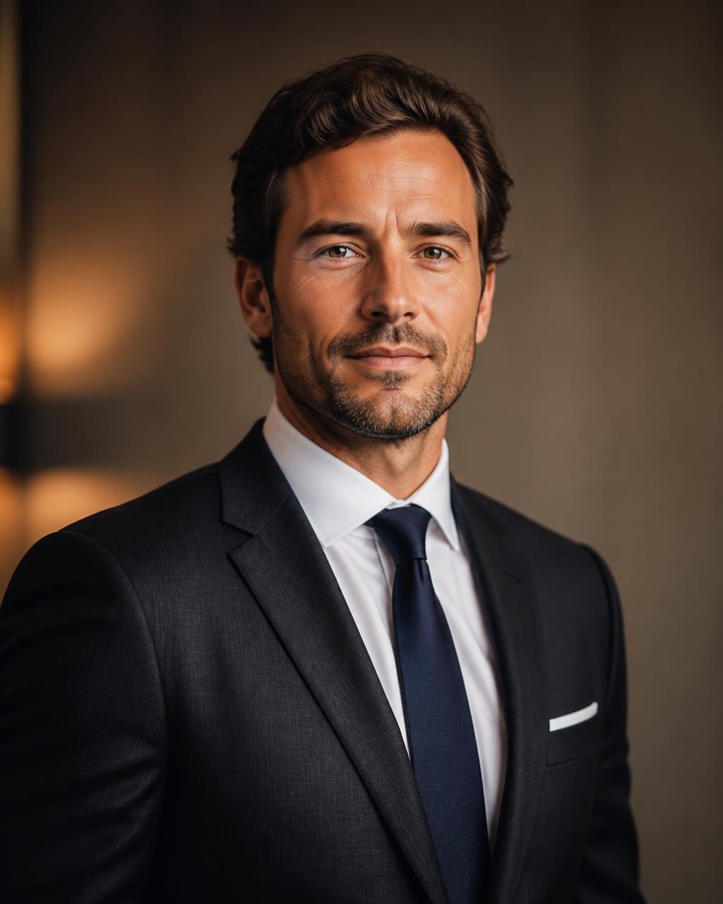 A confident financial-services sales professional